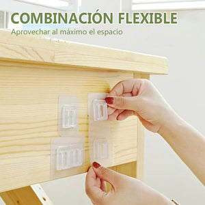 Ganchos de Pared Adhesivos de Doble Cara Reutilizables