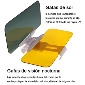 Extensión de visera para conducción con protección antideslumbrante para día y noche