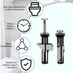 Kit de pernos de fijación para asiento de inodoro de alta resistencia