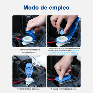 Limpiacristales efervescente para coches