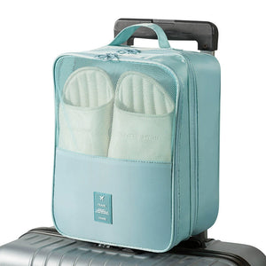 Bolsa de zapatos de viaje de doble capa, bolsa de zapatos impermeable y plegable, organizador, necesidades diarias