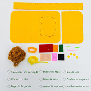 Bolso bandolera con bordado de lana