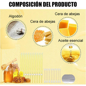 Vela de oído de cera de abejas natural