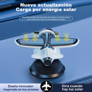 Adorno para coche con forma de avión alimentado por energía solar