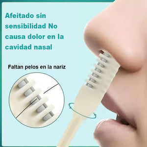 Afeitadora nasal portátil de doble cabezal para limpieza manual y segura del vello nasal