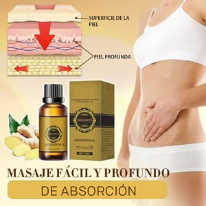 Aceite de jengibre natural para desintoxicación abdominal