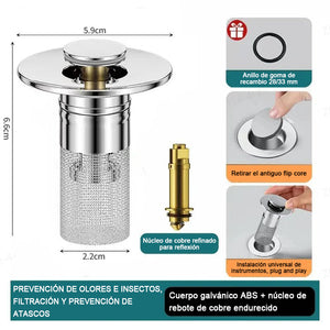Aísle el olor y evite las cucarachas: filtro de drenaje de piso de acero inoxidable