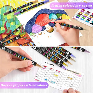 Rotulador de pintura acrílica de doble punta de dos colores