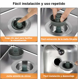 Filtro de drenaje de núcleo de rebote de fregadero mejorado