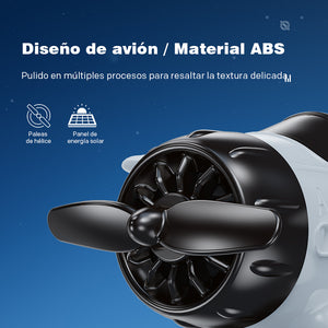Adorno para coche con forma de avión alimentado por energía solar
