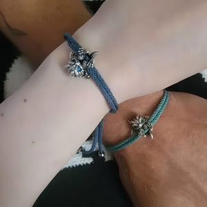 🐲🎁Linda pulsera de dragón plateado