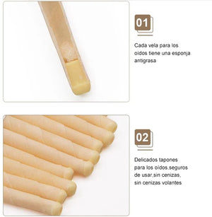 Vela de oído de cera de abejas natural