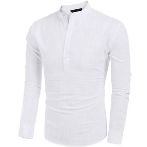 Camiseta casual de lino y algodón para hombre