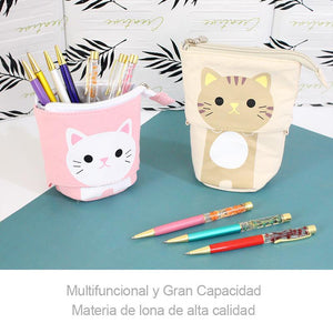 Estuche de Bolígrafos y Lápices de Gato