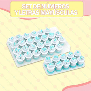 Juego de émbolos de alfabeto de pastel de fondant