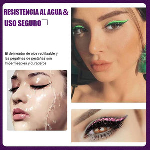 Delineador De Ojos Reutilizable Y Pegatinas Para Pestañas