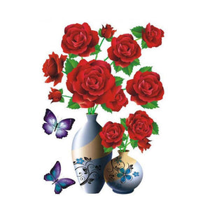 Adhesivo de pared autoadhesivo florero 3D