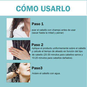 Crema correctora de proteínas para cabellos alisados