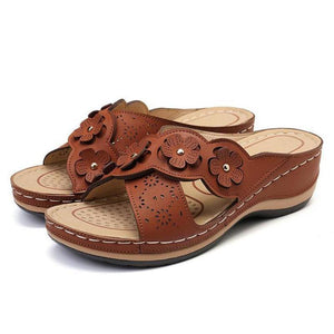 Sandalias de Cuña con Flores