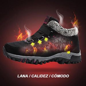Botines de piel con vellosidades