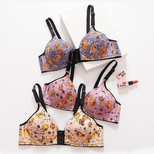 Sujetador de mujer frontal con hebilla estampado