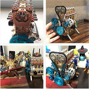 Modelo de motor de coche de metal completo de 8 cilindros