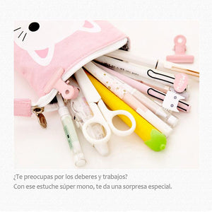 Estuche de Bolígrafos y Lápices de Gato