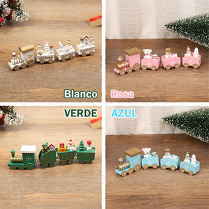 Adornos de Navidad tren de madera