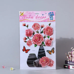 Etiqueta engomada de la pared de la etiqueta engomada de la flor 3D