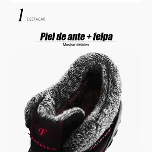Botines de piel con vellosidades