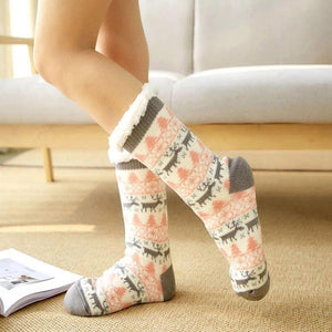 Calcetines Antideslizantes, Tejido de Felpa Extra Larga