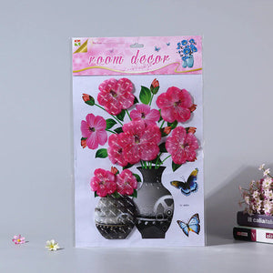 Etiqueta engomada de la pared de la etiqueta engomada de la flor 3D