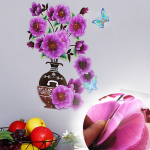 Adhesivo de pared autoadhesivo florero 3D