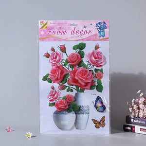 Etiqueta engomada de la pared de la etiqueta engomada de la flor 3D