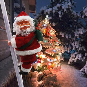 Escalera de felpa eléctrica Papá Noel que sube