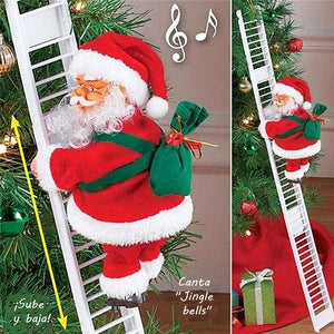 Escalera de felpa eléctrica Papá Noel que sube