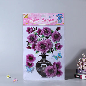 Etiqueta engomada de la pared de la etiqueta engomada de la flor 3D