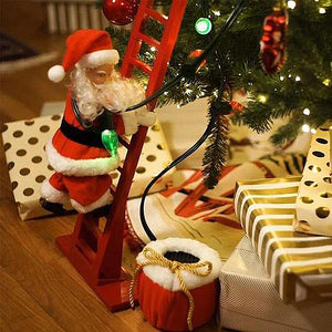 Escalera de felpa eléctrica Papá Noel que sube