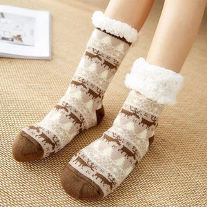 Calcetines Antideslizantes, Tejido de Felpa Extra Larga
