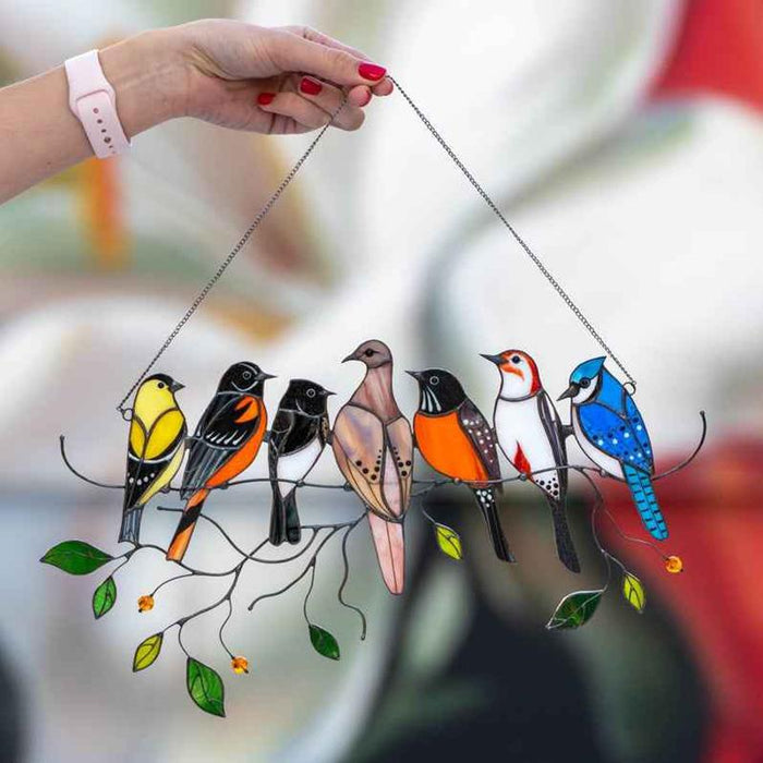 Colgantes de Vidriera de Pájaros - Regalo del Día de la Madre