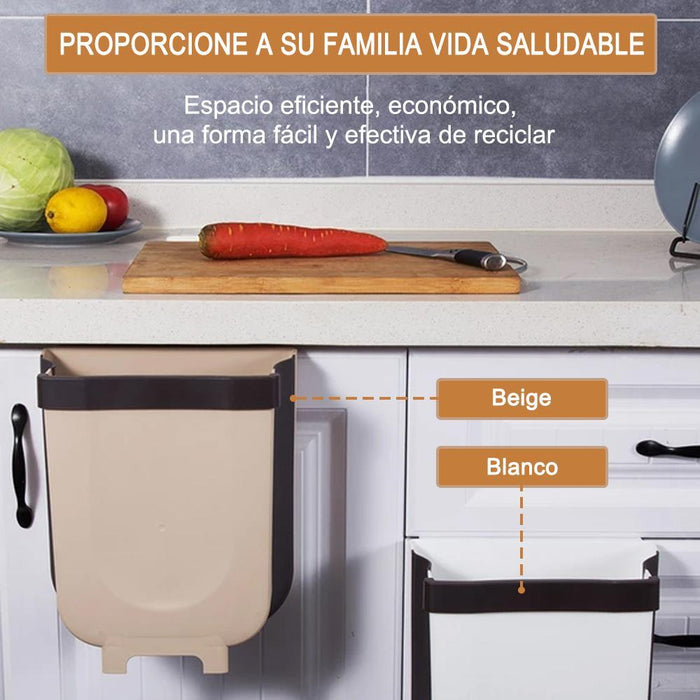 Contenedor de basura plegable creativo montado en la pared