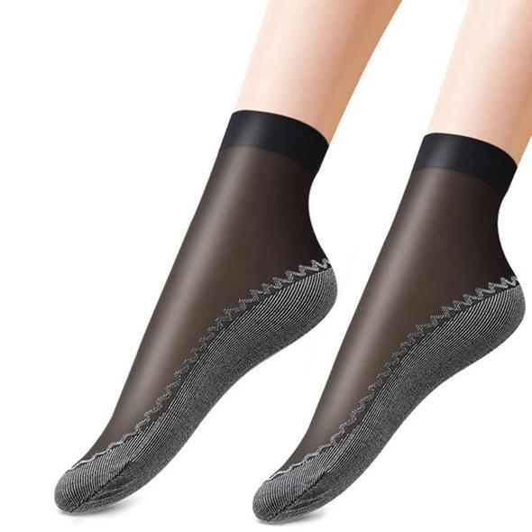 Calcetines de algodón sedosos y antideslizantes, 5 pares