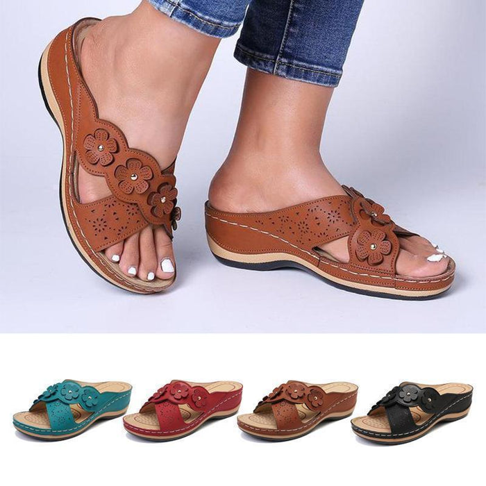 Sandalias de Cuña con Flores