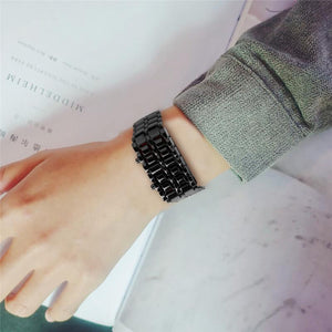 Reloj de pulsera digital de acero inoxidable con LED Lava para hombre