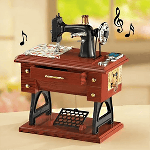 Mini Máquina de Coser de Madera, Caja de música