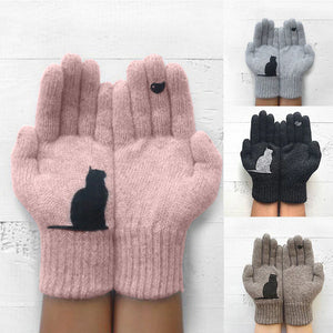 Guantes de algodón con estampado de gatos