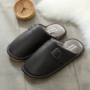 Zapatillas de Algodón de Cuero