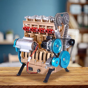 Modelo de motor de coche de metal completo de 8 cilindros