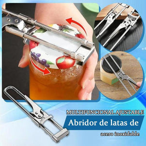 Abrelatas de Acero Inoxidable Multifuncional Ajustable