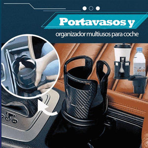 Portavasos y organizador multiusos para coche
